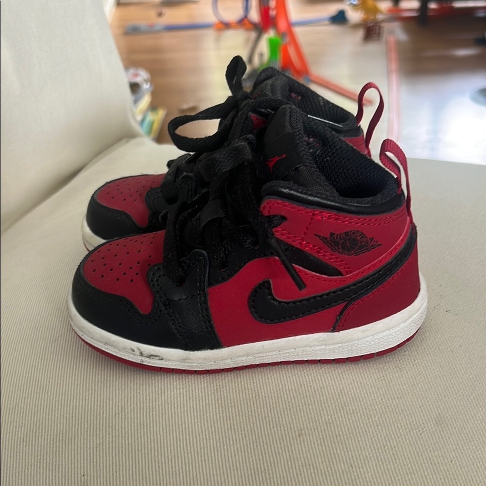 Nike Red and Black High-Top Sneakers